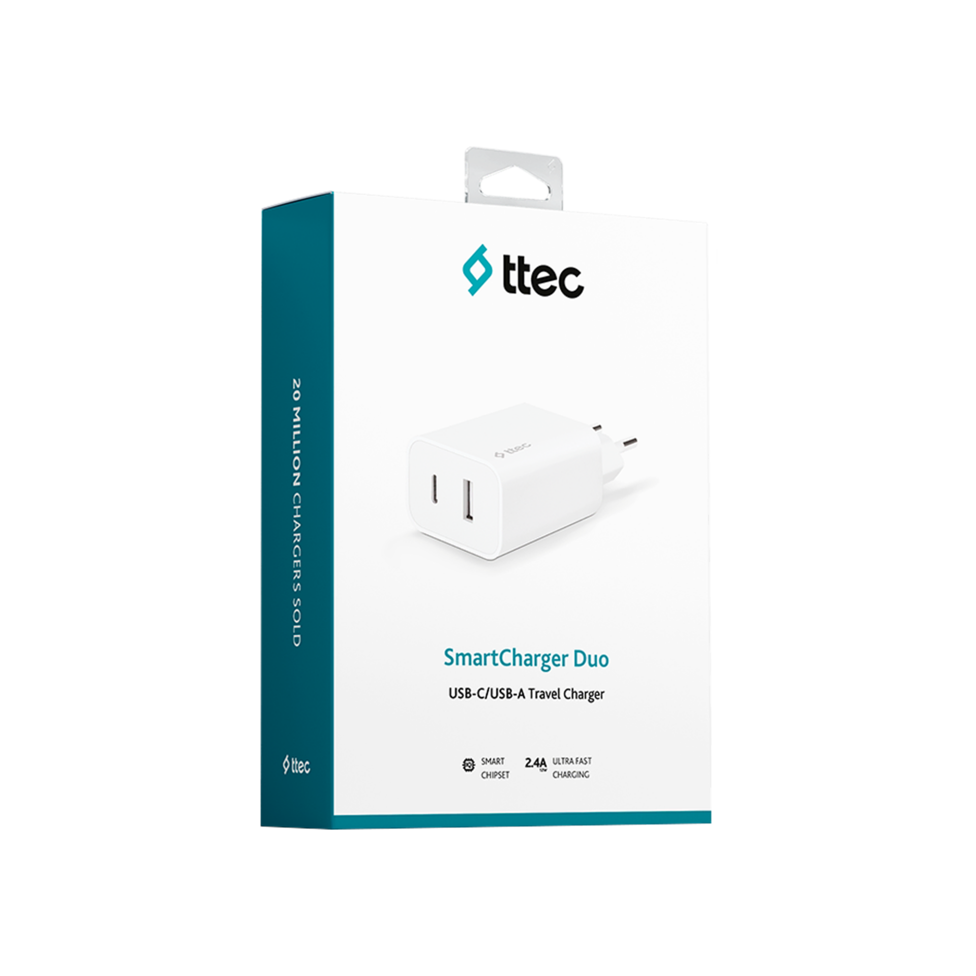 Ttec 2SCS25B Smart Charger Duo USB-C+USB-A